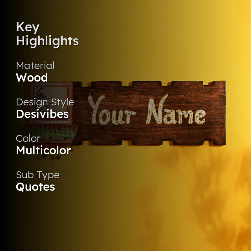 Name Plate Handcrafted Wooden Wall Accent media 2