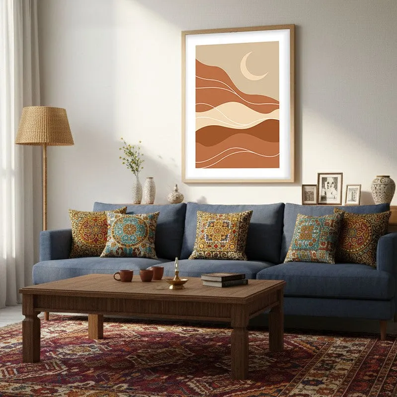 Desert Drift Canvas Wall Painting With Brown Frame media 5