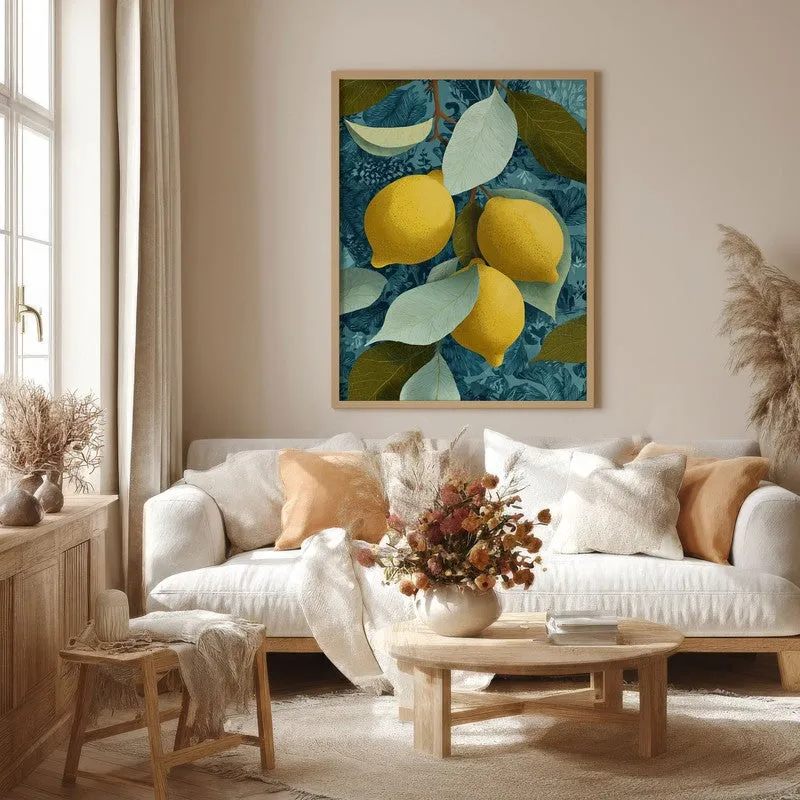 Citrus Burst Canvas Wall Painting - Brown Frame media 4