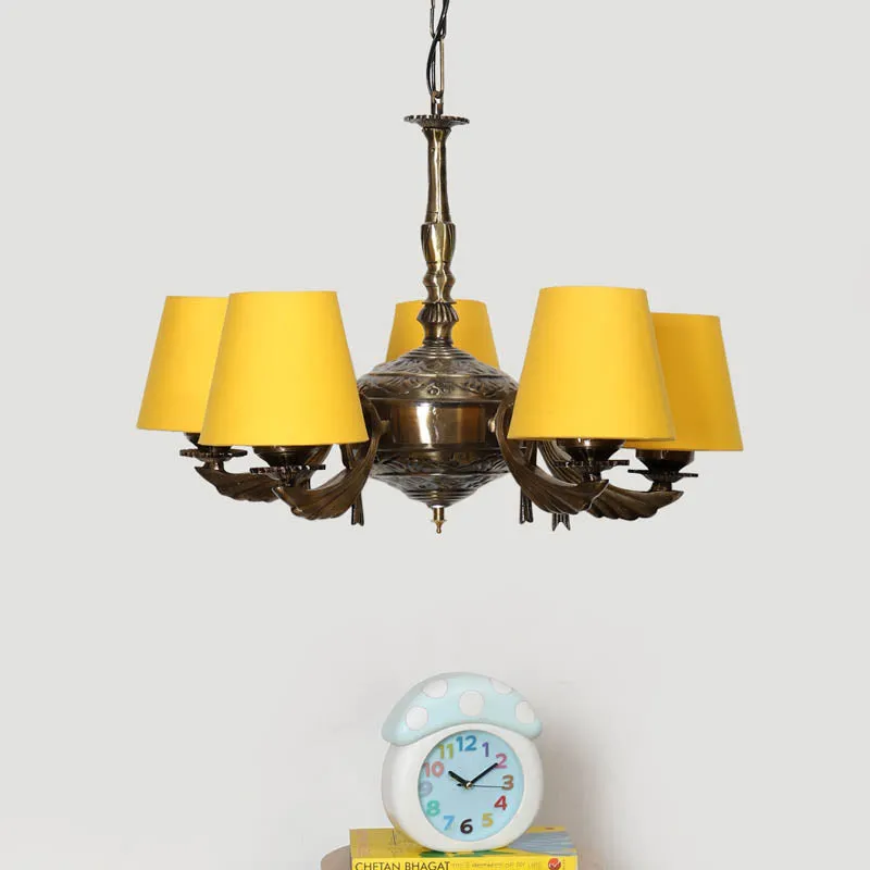 Worldy Conical Golden Antique Ceiling Lamp media 2