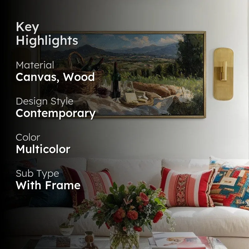 Field Picnic Canvas Wall Painting With Frame media 2