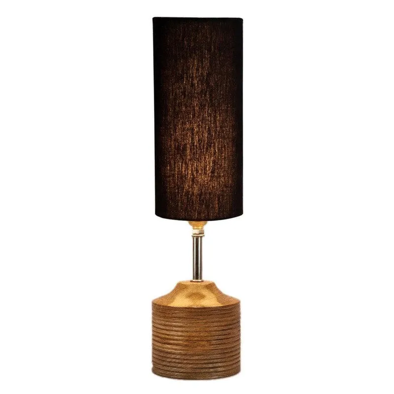 Solids Galore Fabric Table Lamp - Black,Brown media 5