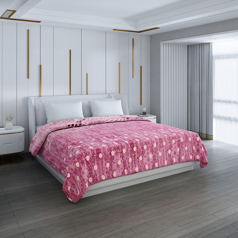 Monte Carlo Blush Flowers Blanket (Pink)- 1000 GSM - Queen/Double