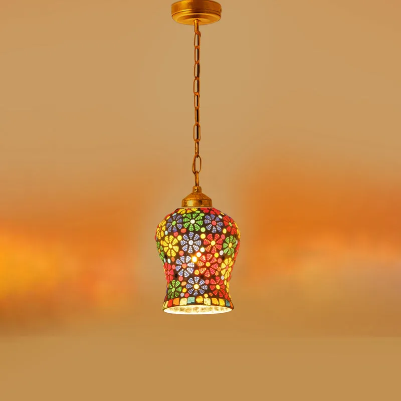 MosaicLuxe Metal & Glass Ceiling Lamp media 6