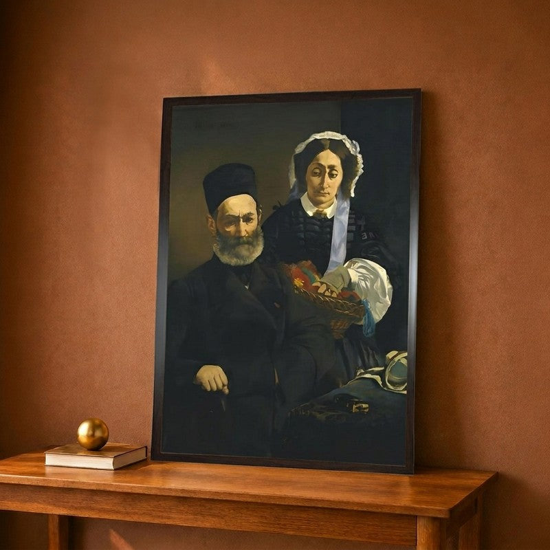 Artist's Parents Canvas Wall Painting - 18 x 24 Inches