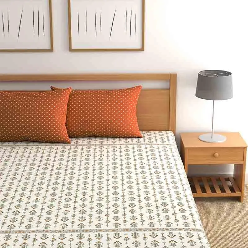 Penduncle Floral Microfiber Bedsheet - 150 GSM media 1