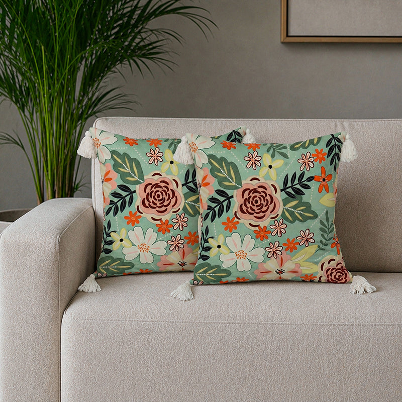 Gatsby's Dream Cotton Cushion Cover - Set Of Two - 18 x 18 Inches