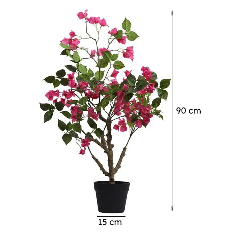 Artificial Bougainvillea Plant With Black Plastic Pot - 3 ft media 8