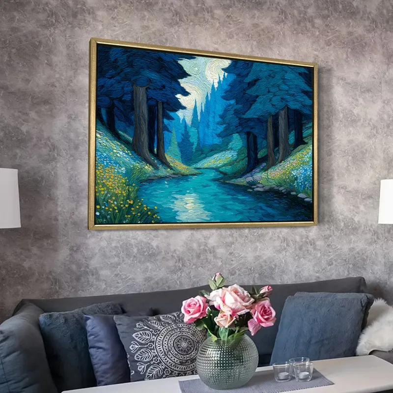 Twilight Pines Canvas Wall Painting With Frame media 6