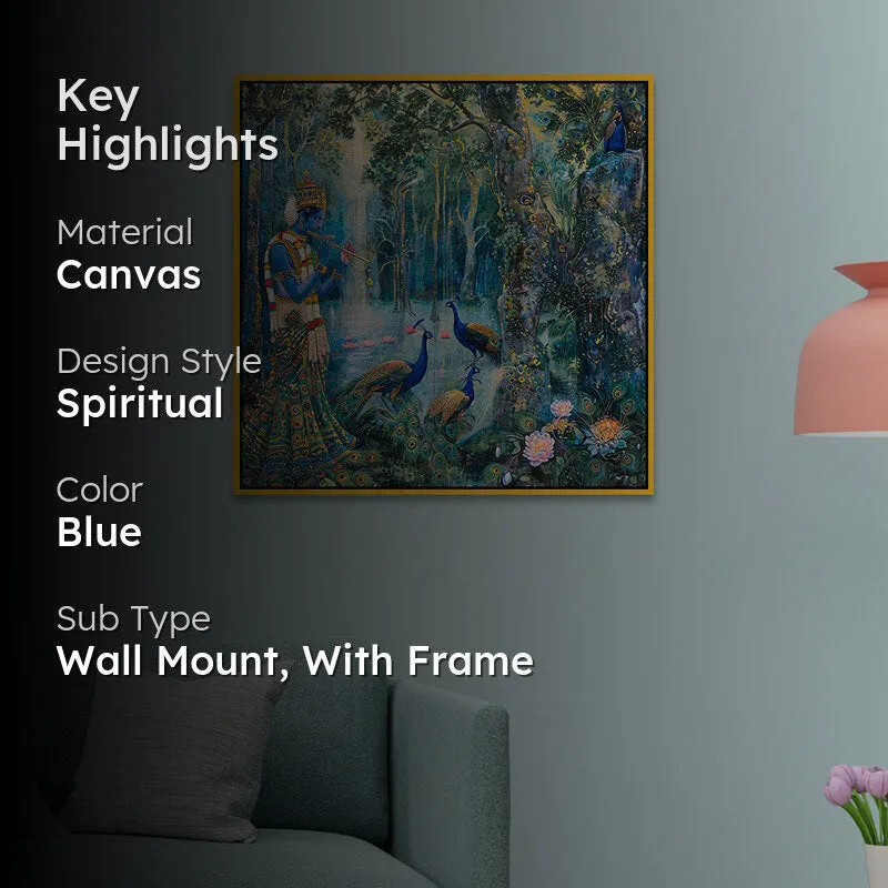 Mayura Lake Canvas Wall Art With Frame media 2