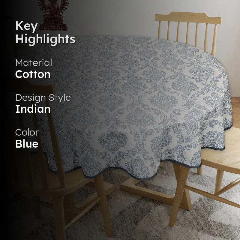 Ardila Ethnic Round Table Cover - Blue media 2