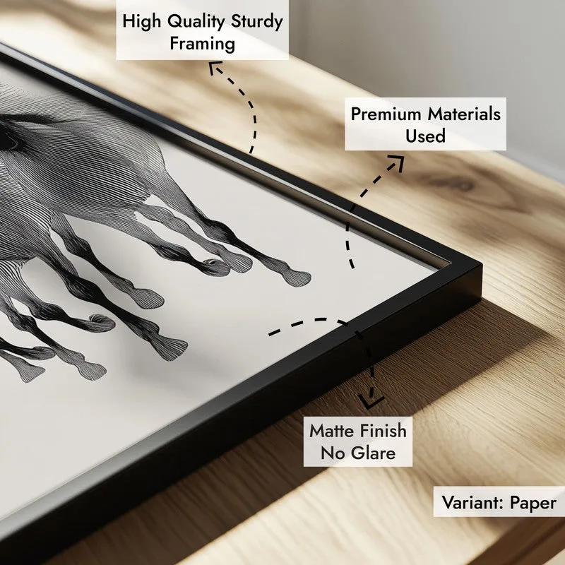 Wild Horse Cascade Wall Painting With Black Frame media 9