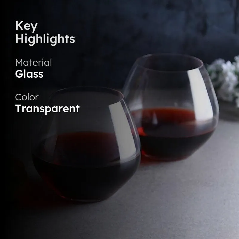 Cooper Bohemia Crystal Red  Whiskey Glasses (580 mL) - Set Of Two media 2