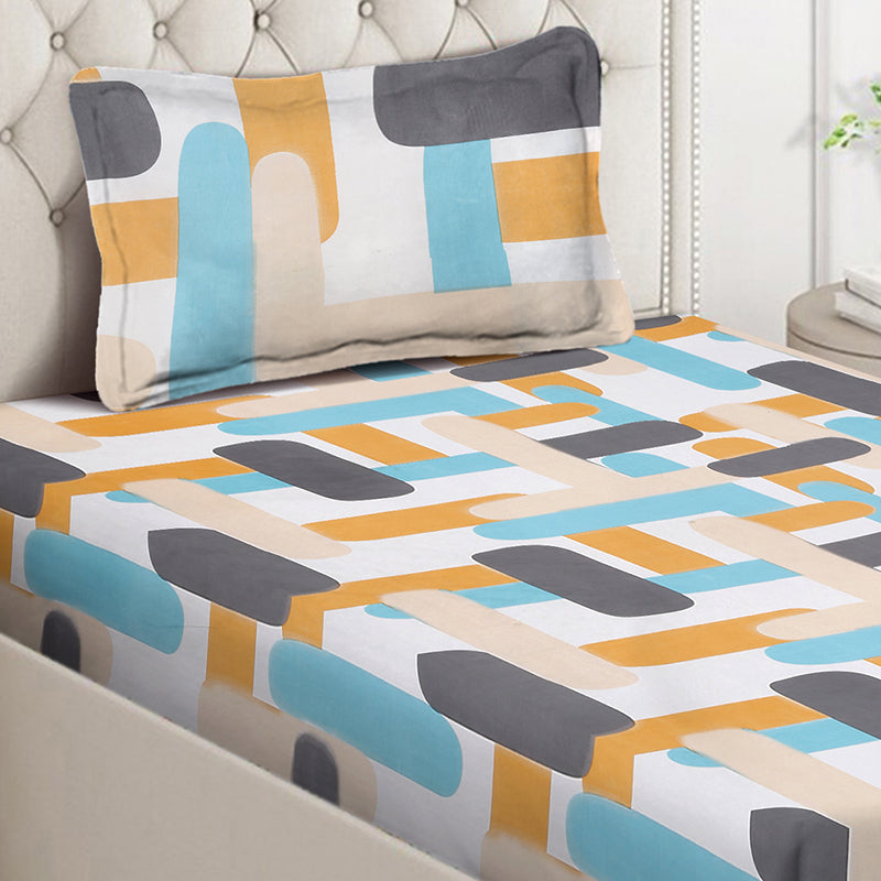 Lattice Pulse Abstract Bedsheet - 130 GSM media 4