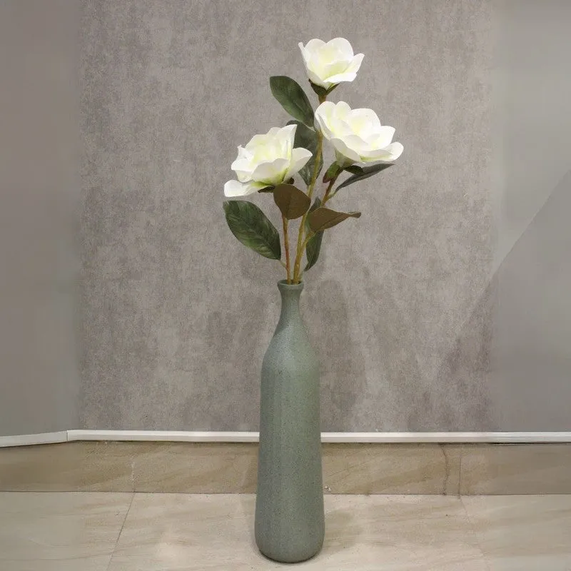 Artificial Magnolia Flower Stick Full Bloom Beauty - White media 3