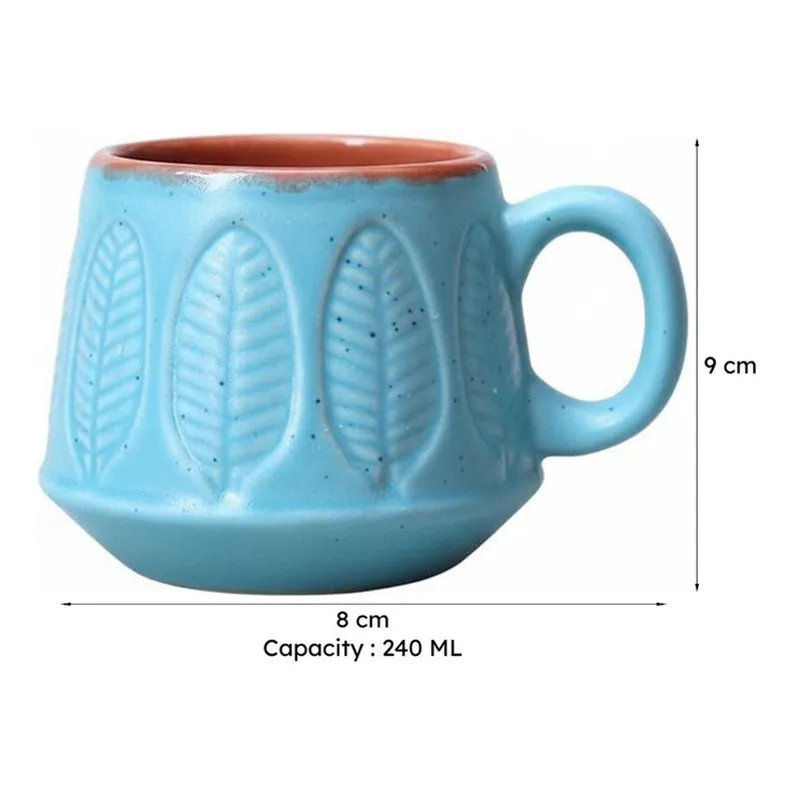 Adriano Ceramic Tea Cup (240 mL/Blue) media 7