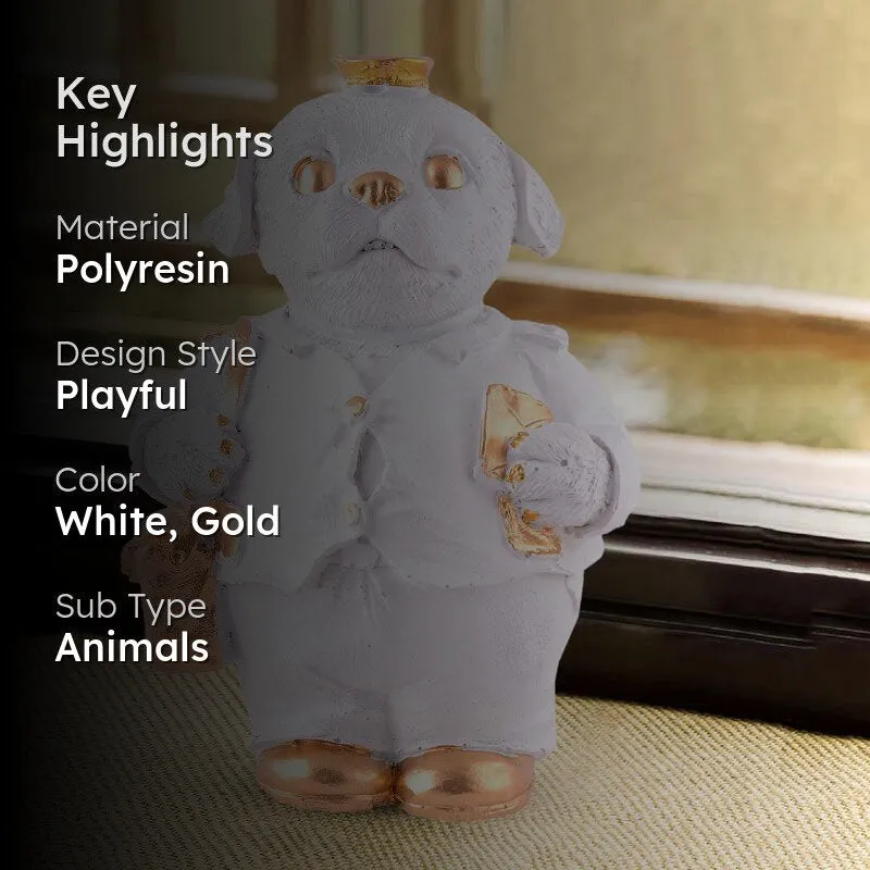 Paws & Purse Painted Polyresin Showpiece - White media 2
