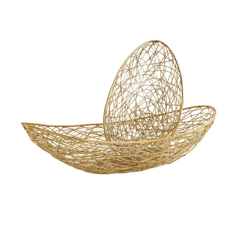Luciana Fruit Basket (Gold) - Set Of Two media 4
