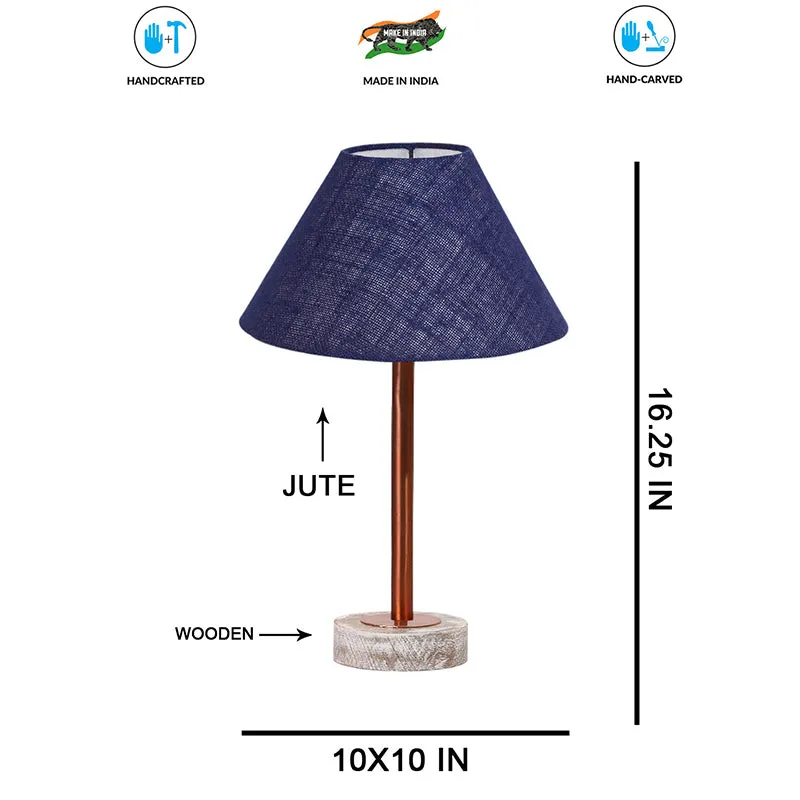 Sienna II Rodin Wooden Table Lamp - Blue,Copper,White media 7