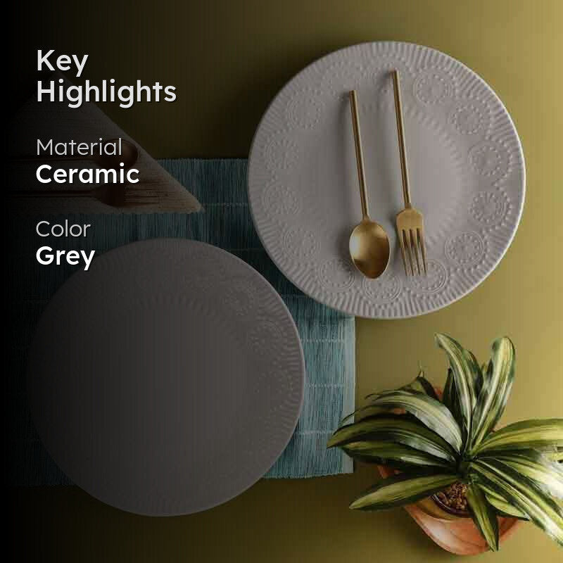 Crown Dinner Plate - Grey - Set Of Two media 2