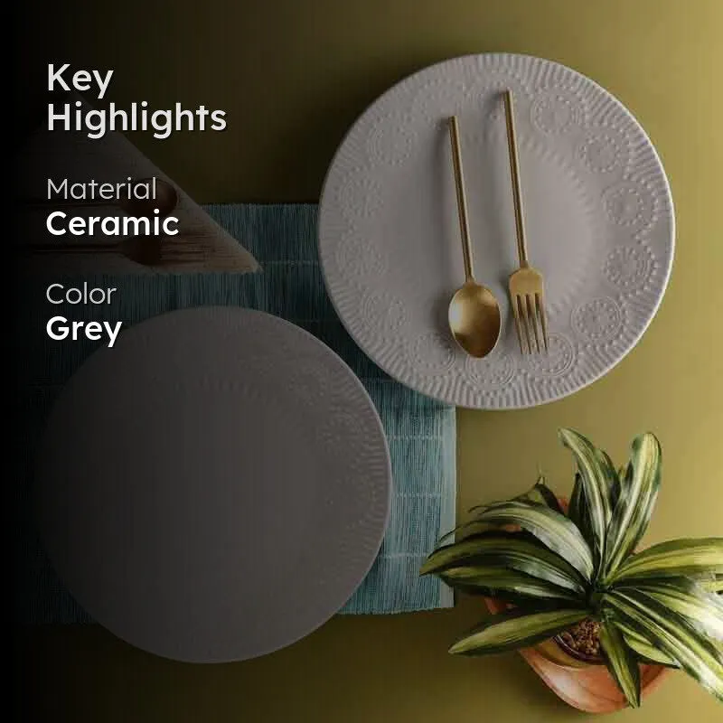 Crown Dinner Plate - Grey - Set Of Two media 2