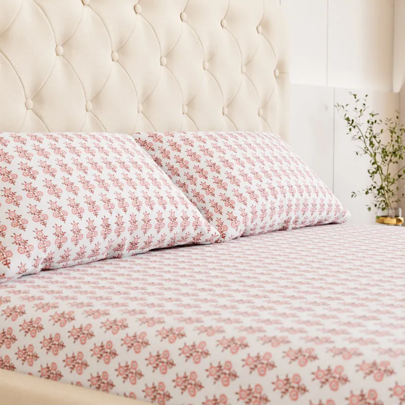 Bloom Ethnic Cotton Bedsheet (Maroon) - 180 TC media 3