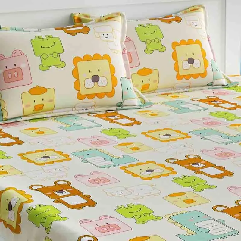 Animated Animals Cotton Bedsheet - 210 TC media 5