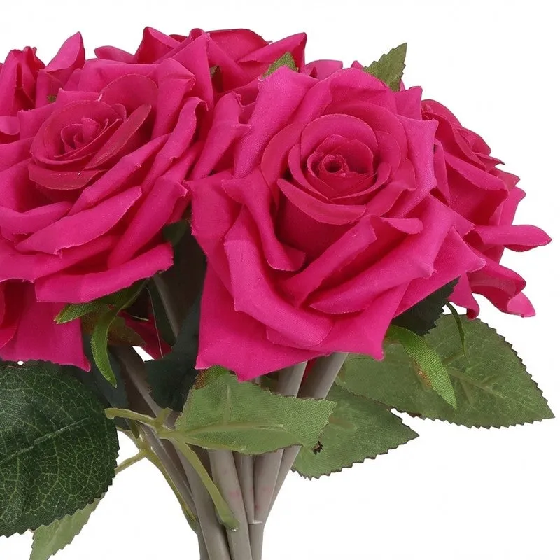 Aurielle Rose Fabric Artificial Flower - Dark Pink media 6