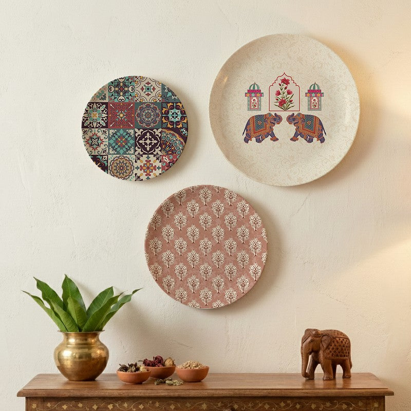 EthnoCharm Metal Wall Plates - Set Of Three