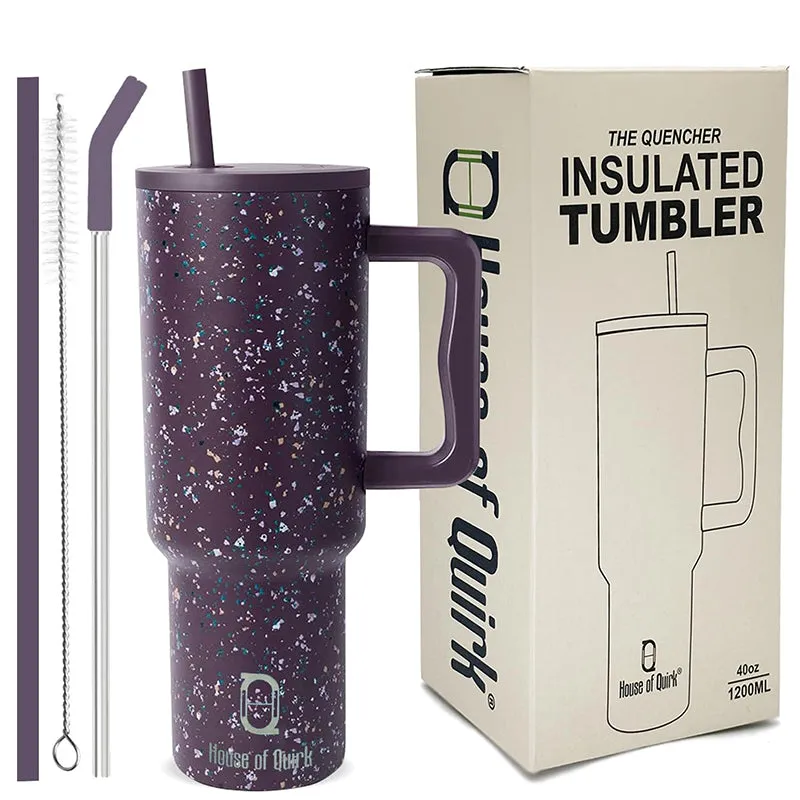 Pop Luxe Stainless Steel Tumbler (1200 ML) - Dark Purple media 1