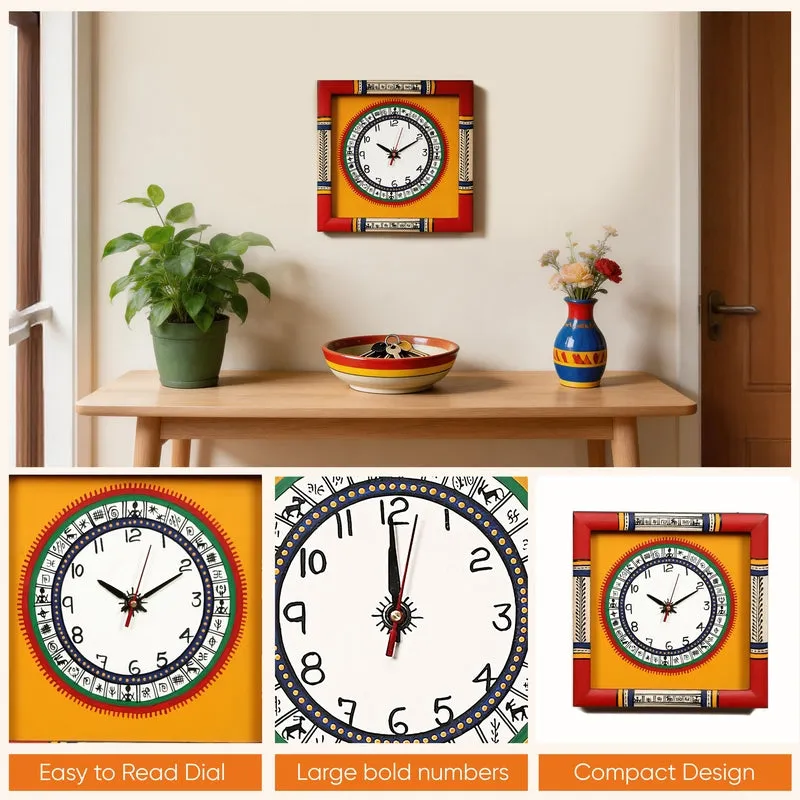 Dosera Warli Wooden Wall Clock media 6