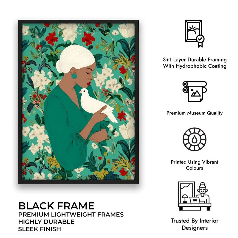 The Doves Whisper Canvas Wall Painting - Black Frame media 9