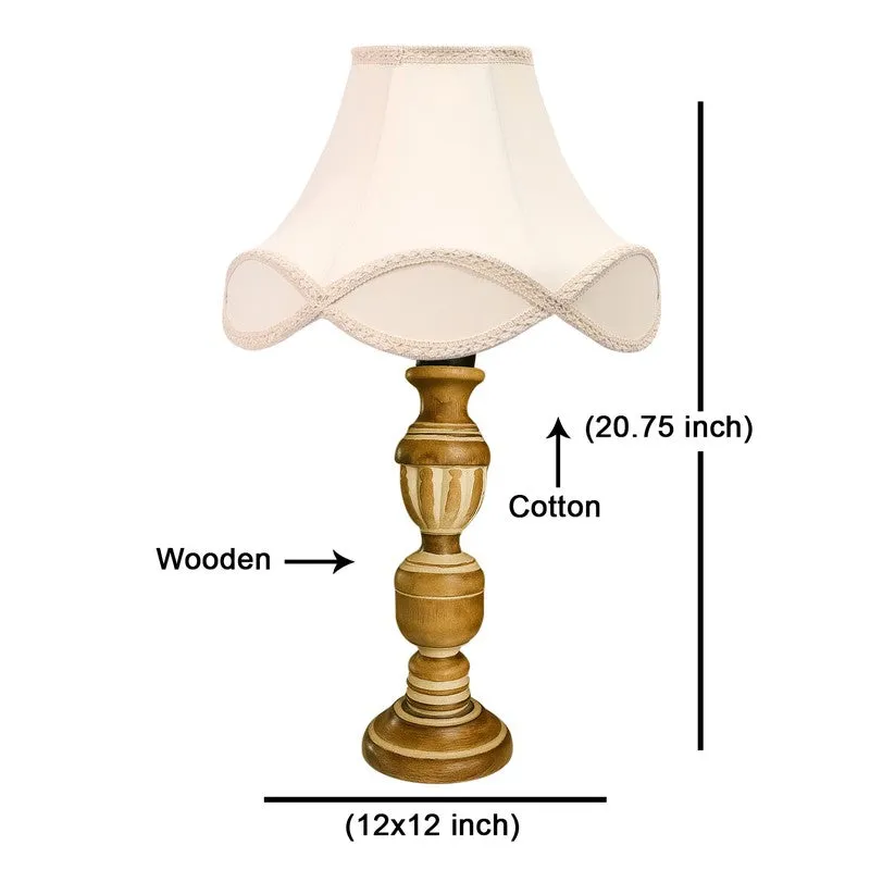 Zenrae Prya Wooden Table Lamp - White media 8