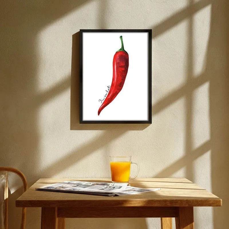 Scarlet Flame Archival Canvas Wall Art - Black media 1