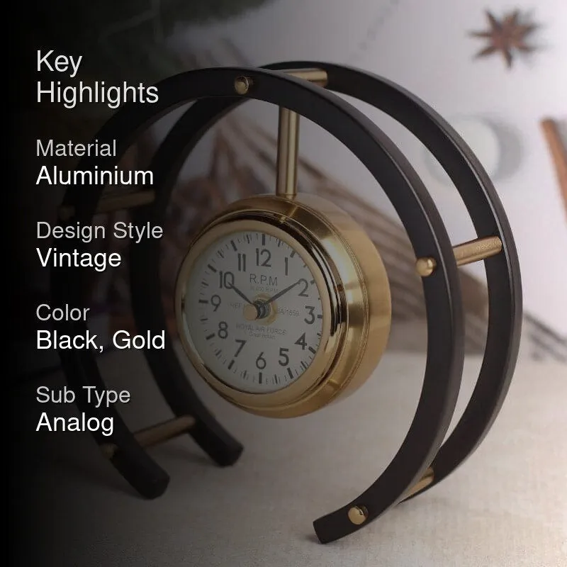 Vandra Round Table Clock - Gold media 2