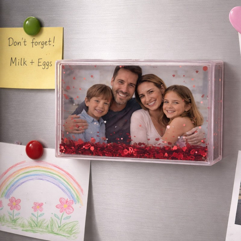 Beach Vibes Glitter Photo Frame With Fridge Magnet