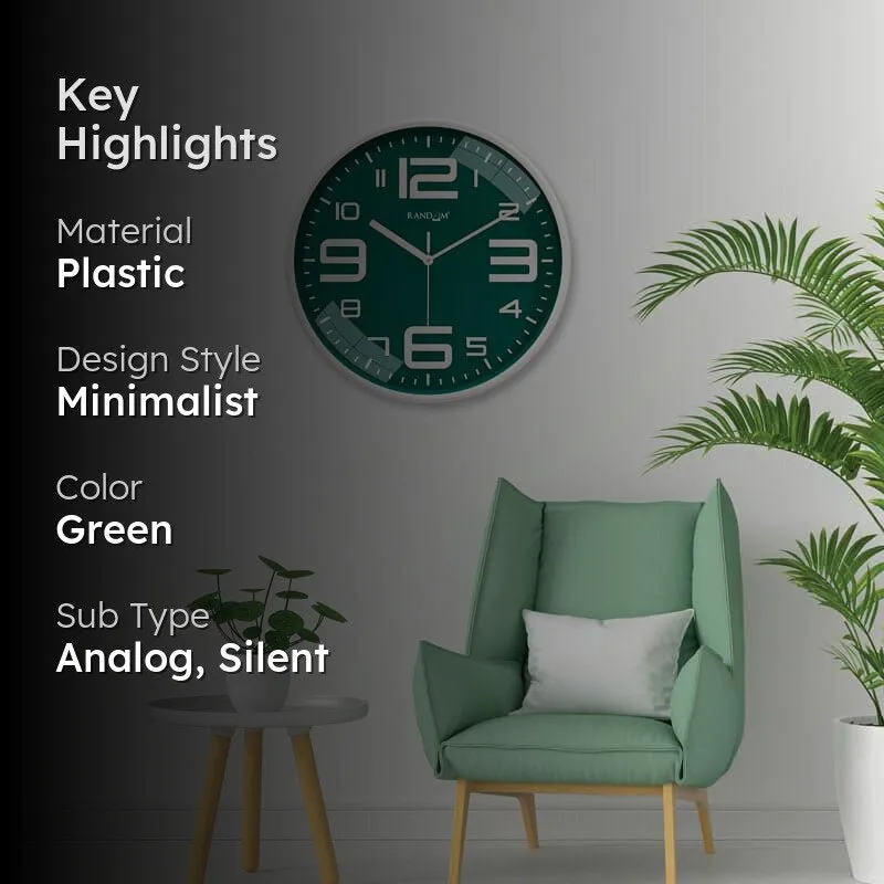 Urban Edge Silent Wall Clock - Green media 2
