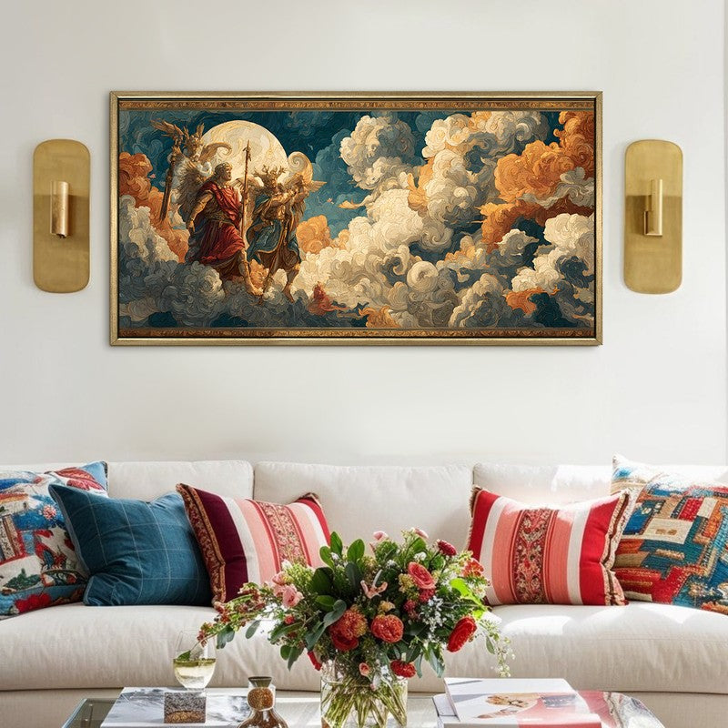 Billowing Clouds Canvas Wall Painting With Frame