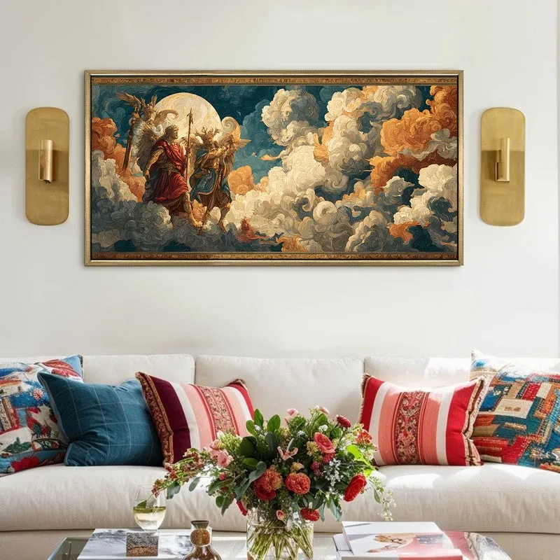 Billowing Clouds Canvas Wall Painting With Frame media 1