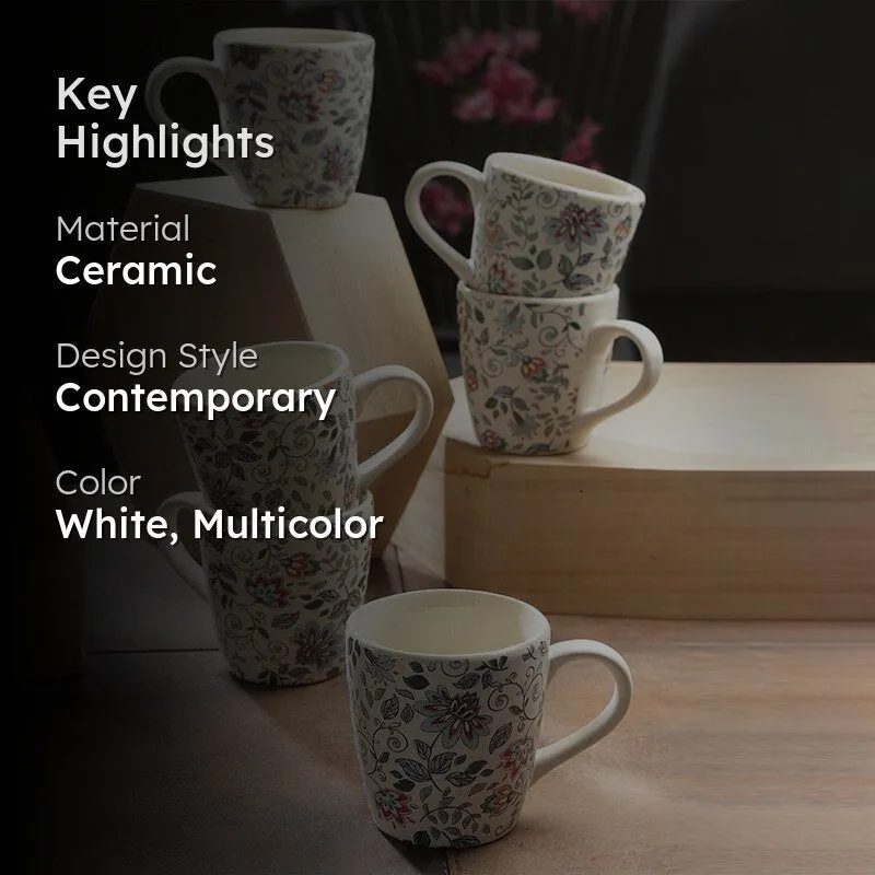 Exora Ceramic Tea Cup (220 mL Each) -  Set of Six media 2