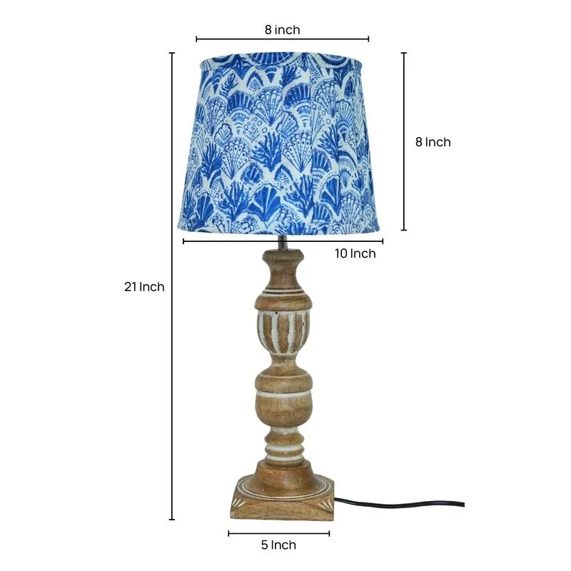 Ocean Breeze Wooden Base Cotton Table Lamp - Blue media 5