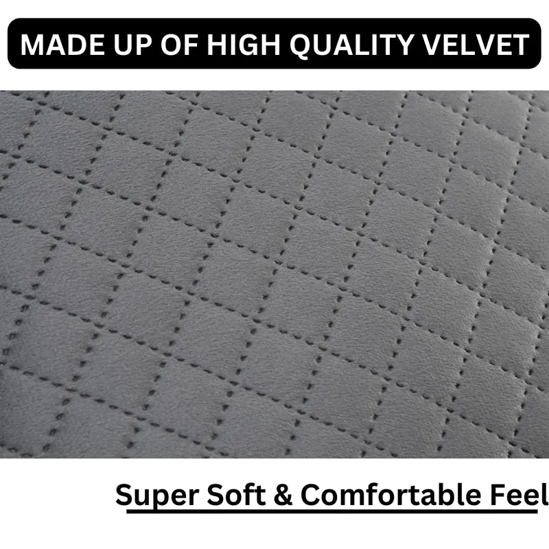 Orson Quilted Velvet Cushion Cover (Grey) - Set Of Five media 5