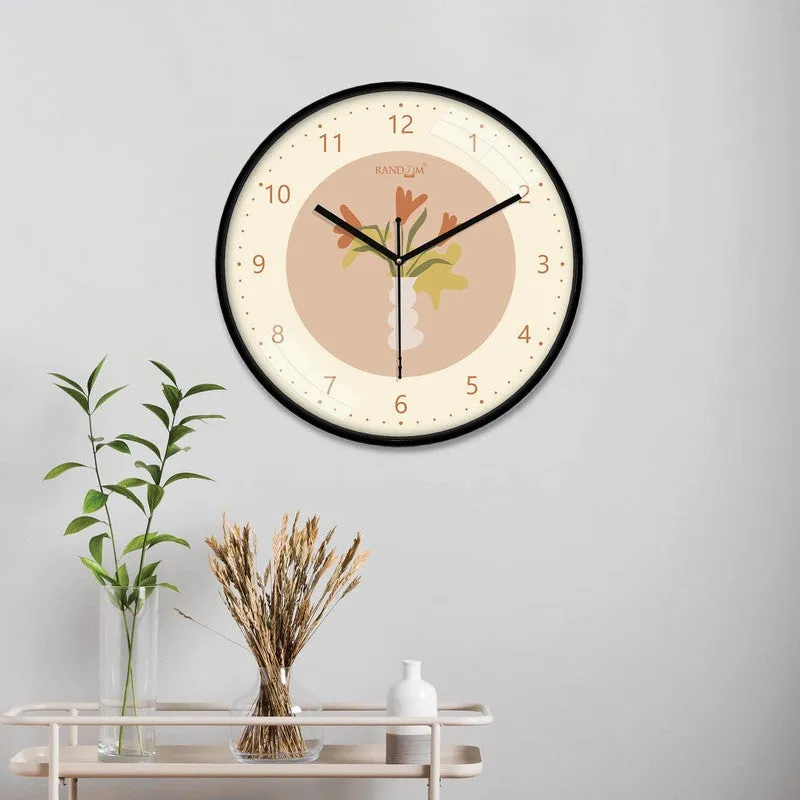 Bloom Round Analog Wall Clock - Beige media 1