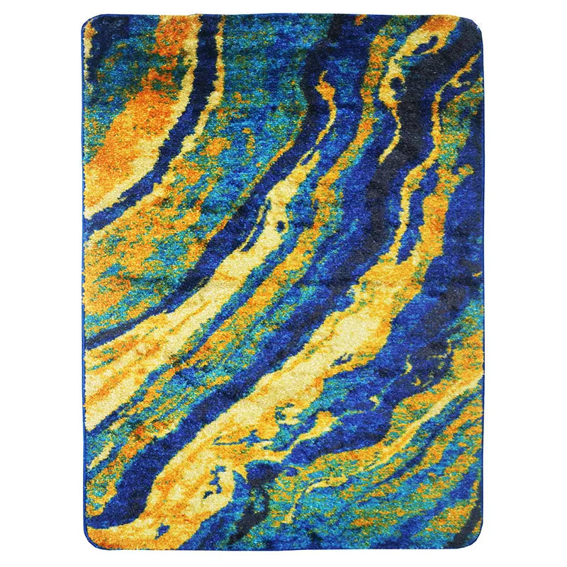 Brenna Abstract Micro Fiber Area Rug - Blue media 1