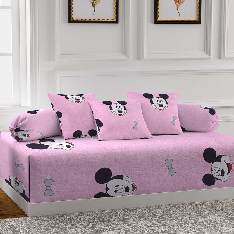 Smileyx Mickey Printed Diwan Set - Six Piece Set