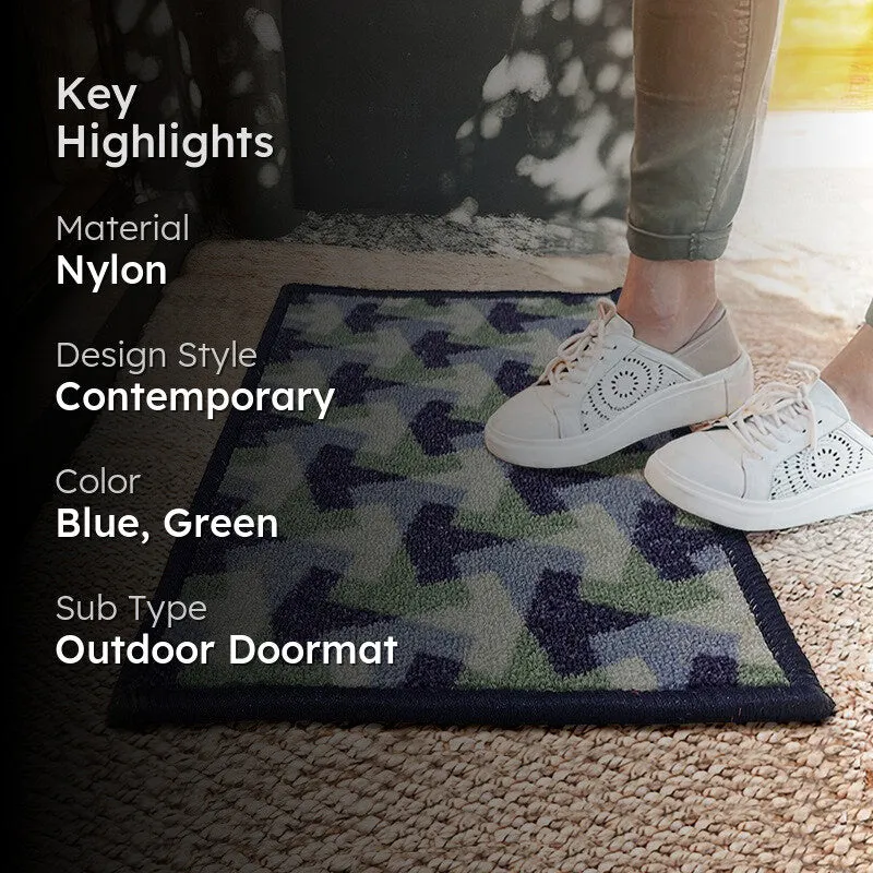 Niro Geometric Nylon Door Mats - Blue,Green media 2
