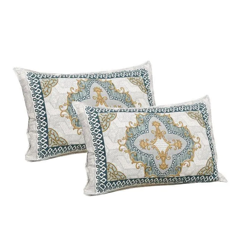 Neelakshi Ethnic Cotton Bedsheet (Grey) - 160 TC media 3