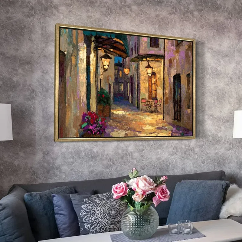 Nocturne Cafe Canvas Wall Painting With Frame media 6