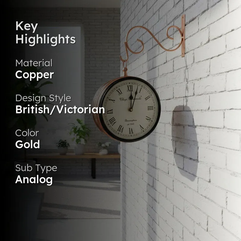 Victorian Grace Copper Wall Clock media 2