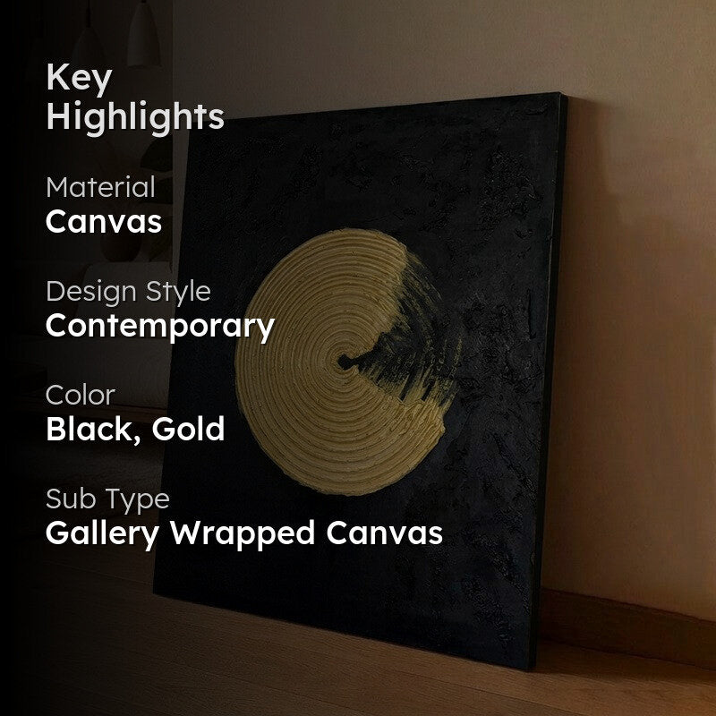 Golden Orbit Handmade Canvas Wall Painting media 2